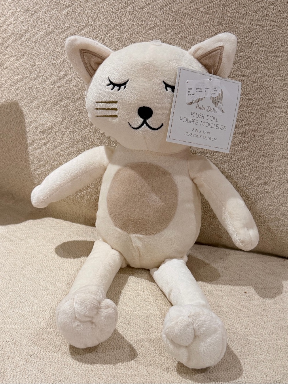 NWT Halo Dolls Plush Sleepy Cat Doll